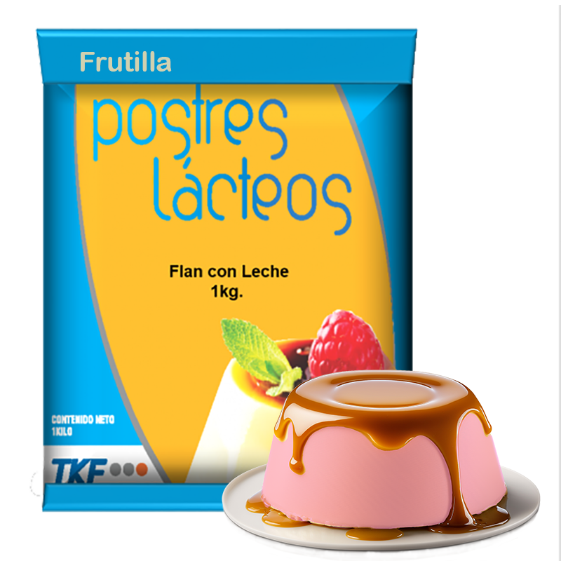 Flan con Leche L-4 Frutilla 10 x 1kg Foodgroup