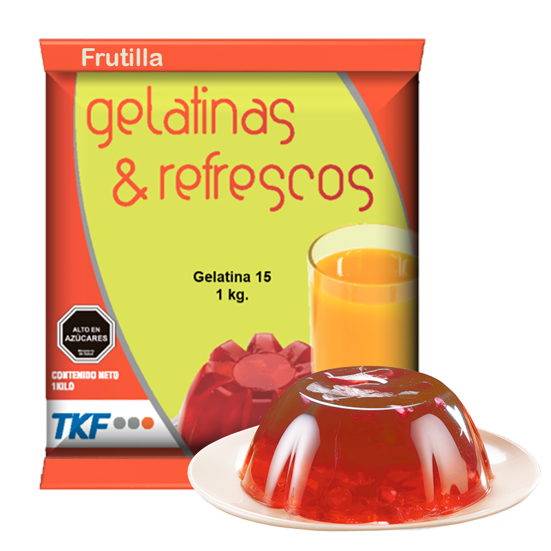 Gelatina 15 Frutilla 1kg x 10 unids. Foodgroup