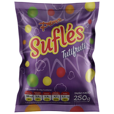 Suflé sabor Tutifruti Primor 250 gr