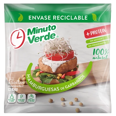 Hamburguesas de garbanzos Minuto Verde 100 g