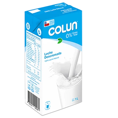 LECHE DESCREMADA SIN TAPA COLUN 1 L