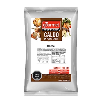 CALDO EN POLVO SABOR CARNE 800g  Gourmet