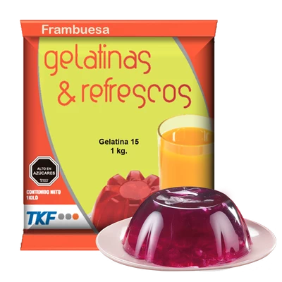 Gelatina 15 Frambuesa 1kg x 10 unids. Foodgroup