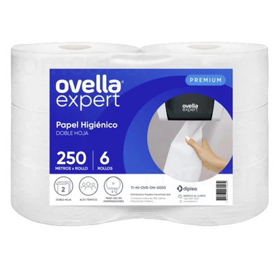 HIGIENICO OVELLA DOBLE HOJA 6x250 Mt