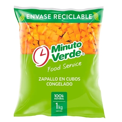  ZAPALLO CUBO FOOD SERVICE 1 Kg ESPECIAL Minuto Verde