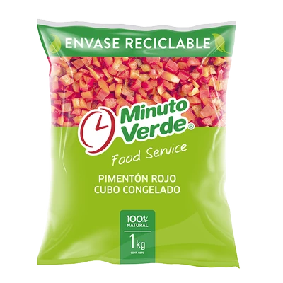 Pimentón rojo en cubos Minuto Verde 1 Kg