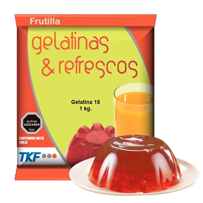 Gelatina 15 Frutilla 1kg x 10 unids. Foodgroup