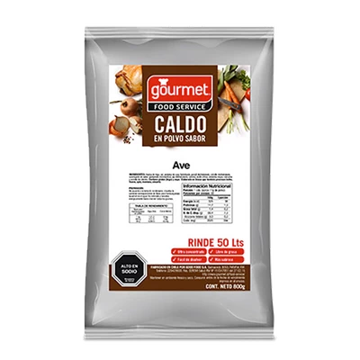 CALDO EN POLVO SABOR AVE 800g  Gourmet