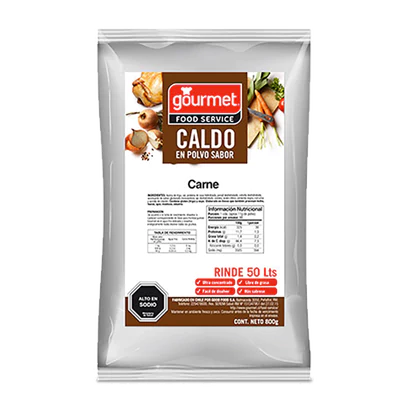 CALDO EN POLVO SABOR CARNE 800g  Gourmet