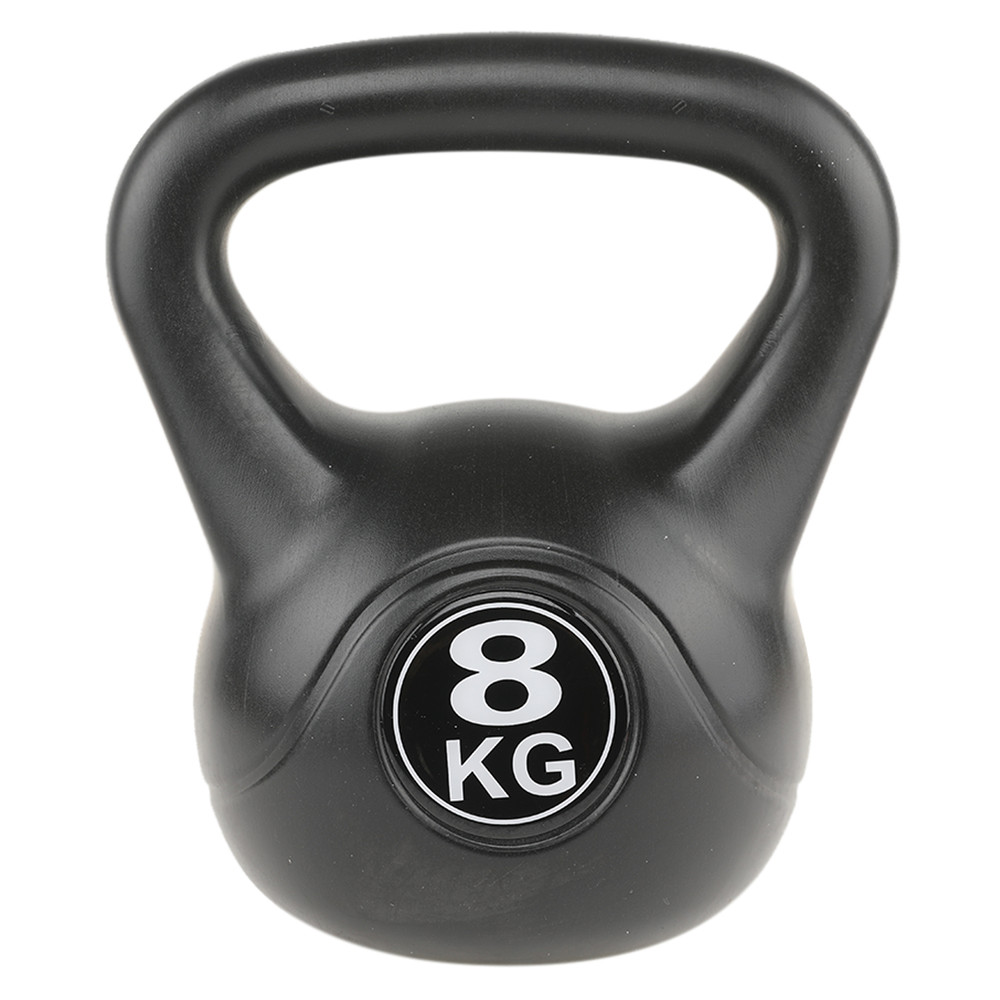 Kettlebell Mancuerna Pesa Rusa Cemento 8 Kg Negro