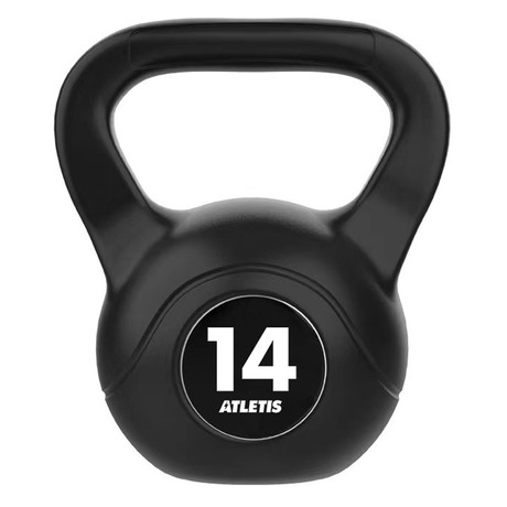 Kettlebell Mancuerna Pesa Rusa Cemento 14 Kg Negro