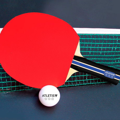 Set 2 Paletas y 3 Pelotas Ping Pong Training Negro