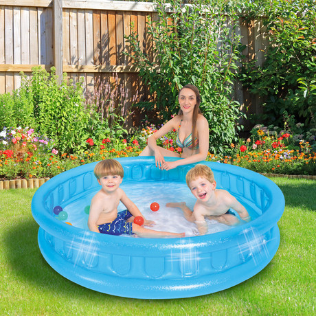 Piscina Infantil Redonda Mosaic Celeste 320Lts 32cmx115cmx155cm