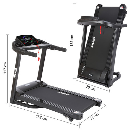 Trotadora Atletis Apex V 14Km/H 2.0HP Plegable Negro