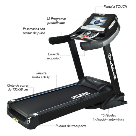 Trotadora Infinity X  VII 20km/h 3.5HP Touch Screen Negro