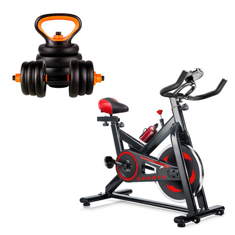 Pack Spinning Go Fitness + Set Pesas 40 Kg Kettlebell