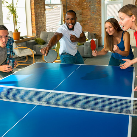 Mesa de Ping Pong Plegable Azul