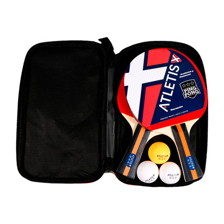 Set 2 Paletas 3 Pelotas PingPong Profesional Negro