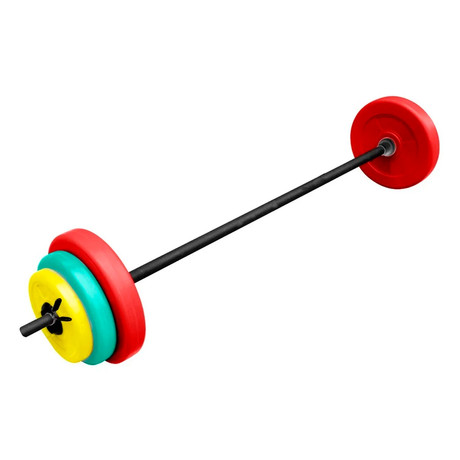 Set Pesas 20kg: Barra 1.2 Mts + Discos De Colores
