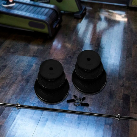 Set Pesas 20kg: Barra 1.2 Mts + Discos De Cemento