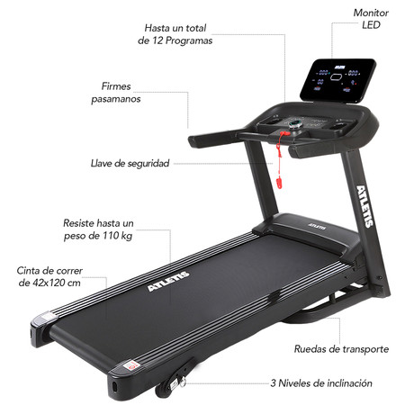 Trotadora Apex VII 14Km/h 2.0HP Plegable Bluetooth