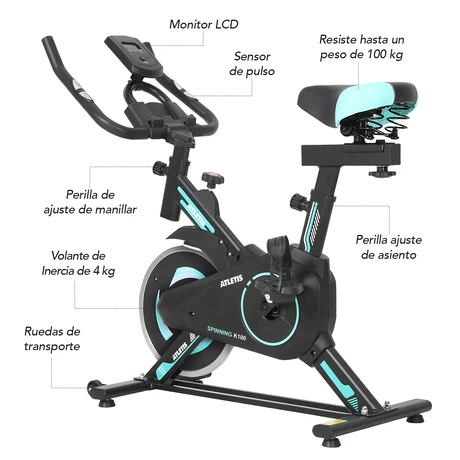 Bicicleta Spinning K100 Verde