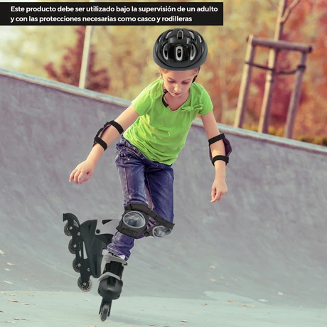Set patines y protecciones GO FUN M Negro