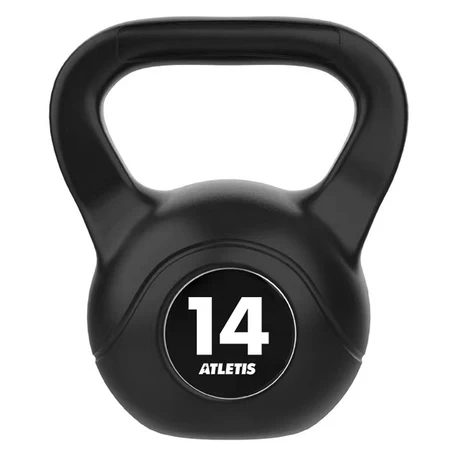 Kettlebell Mancuerna Pesa Rusa Cemento 14 Kg Negro