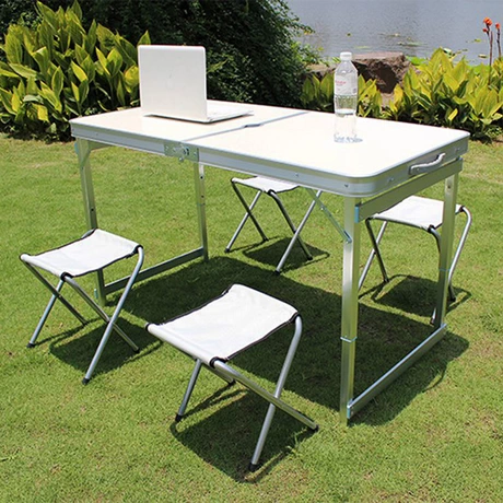 Set Mesa Plegable con 4 Pisos Blanco