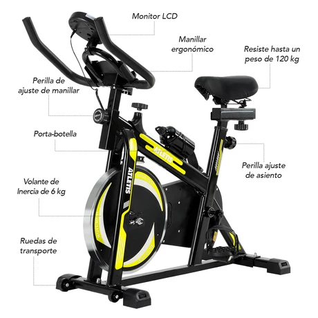 Bicicleta Spinning K300 6kg Amarillo