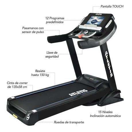 Trotadora Infinity X  VII 20km/h 3.5HP Touch Screen Negro