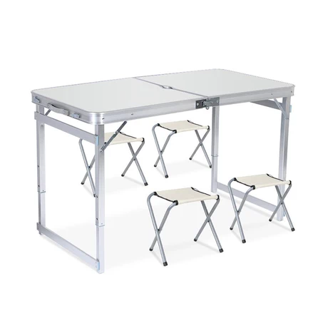 Set Mesa Plegable con 4 Pisos Blanco