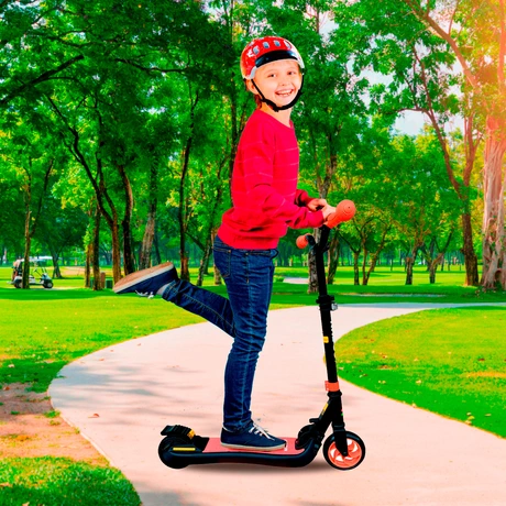 Scooter Eléctrico con Bocina y Luz Plegable Rojo - vista alternativa
