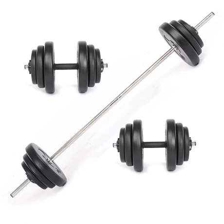 Set de Mancuernas y Barra 40,8 Kg 2 en 1 Negro