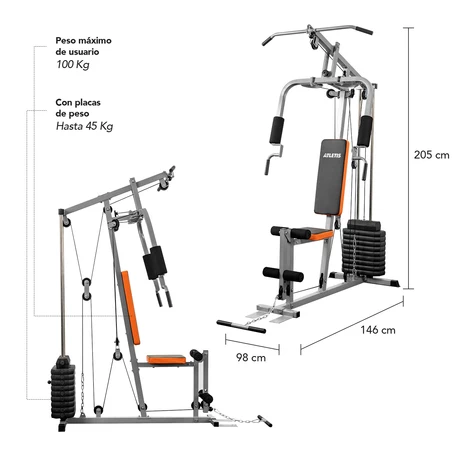 Home Gym Multifuncional Atletis TF-3000 Gris