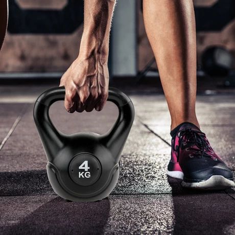 Kettlebell Pesa Rusa Cemento Color 4 Kg Negro