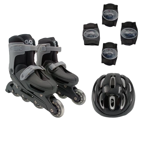 Set patines y protecciones GO FUN M Negro