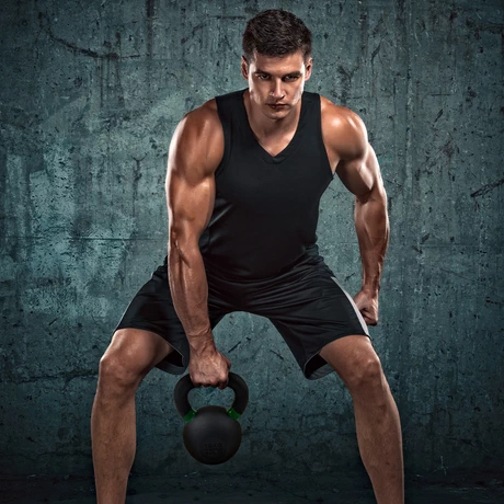 Kettlebell de Hierro Fundido 18 Kg Negro