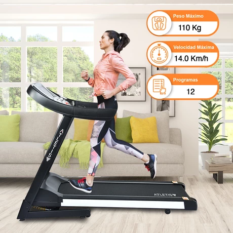 Trotadora Atletis Fit 390 Pantalla LED USB/MP3 Inclinacion Automática