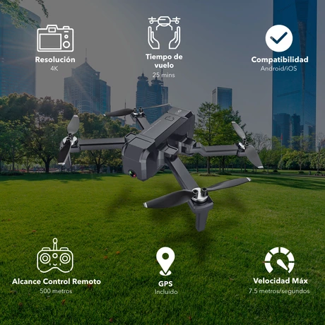 Drone HS107 con Cámara y WiFi Negro