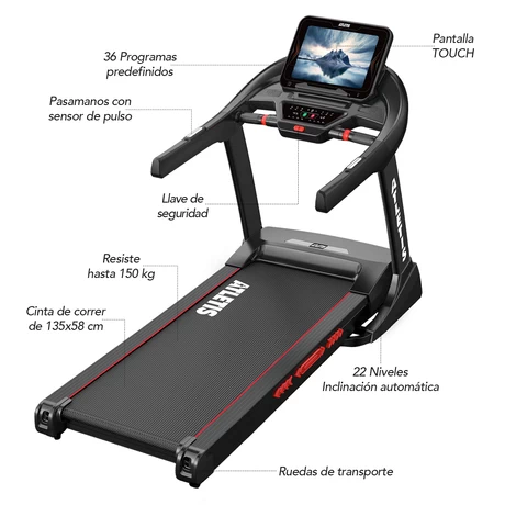 Trotadora Infinity X IV 20km/h 3.0HP Touch Screen Negro