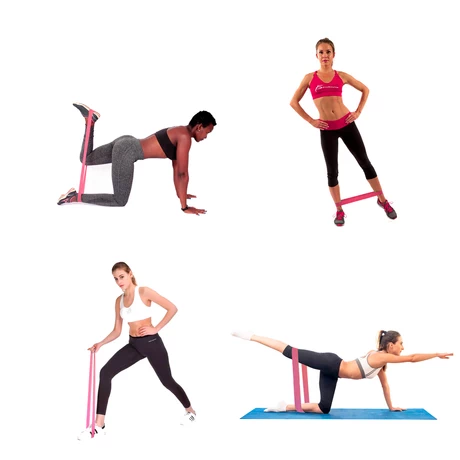 Set de Bandas Elásticas de Entrenamiento Rosado - vista alternativa