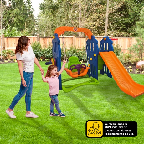 Columpio y Resbalín Infantil Naranjo