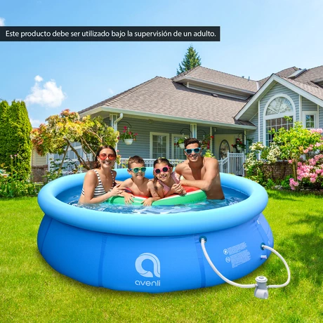 Piscina Inflable con Filtro 3.618 Litros 76x300 cm Celeste
