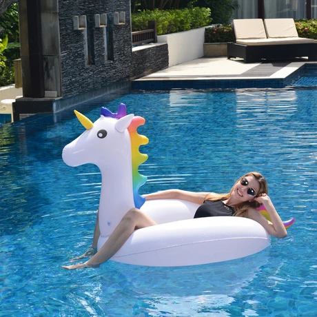 Flotador Unicornio Inflable Grande Blanco - vista alternativa