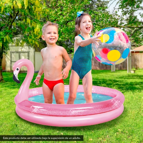 Piscina Inflable Forma de Flamenco Rosa 65 Lt - vista alternativa
