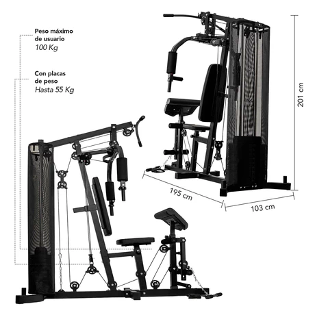 Home Gym Multifuncional 55Kg Xtreme Force 300 Pro