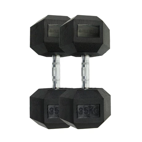 Pack de 2 Mancuernas Hexagonales 35 Kg Negro