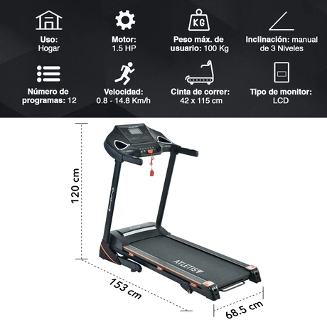 Pack Trotadora FitB8215+Spinning HomeFitness Negro