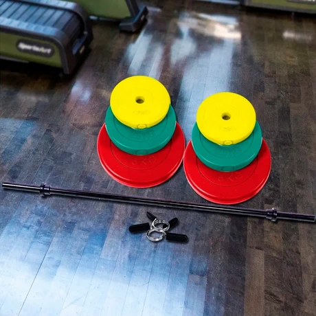 Set Pesas 20kg: Barra 1.2 Mts + Discos De Colores